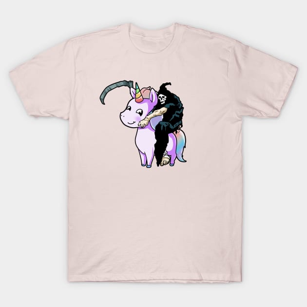 Death Rides a Unicorn T-Shirt by Harley Warren